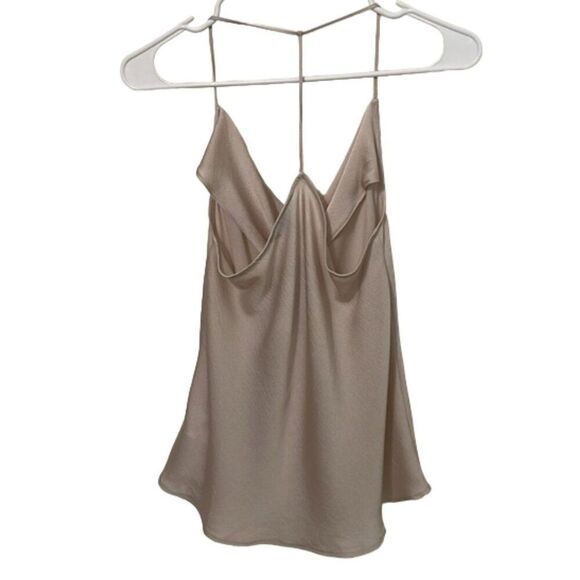 Express Neutral Beige Chiffon T-Back Camisole Top Womens Size Small NEW - Picture 3 of 8